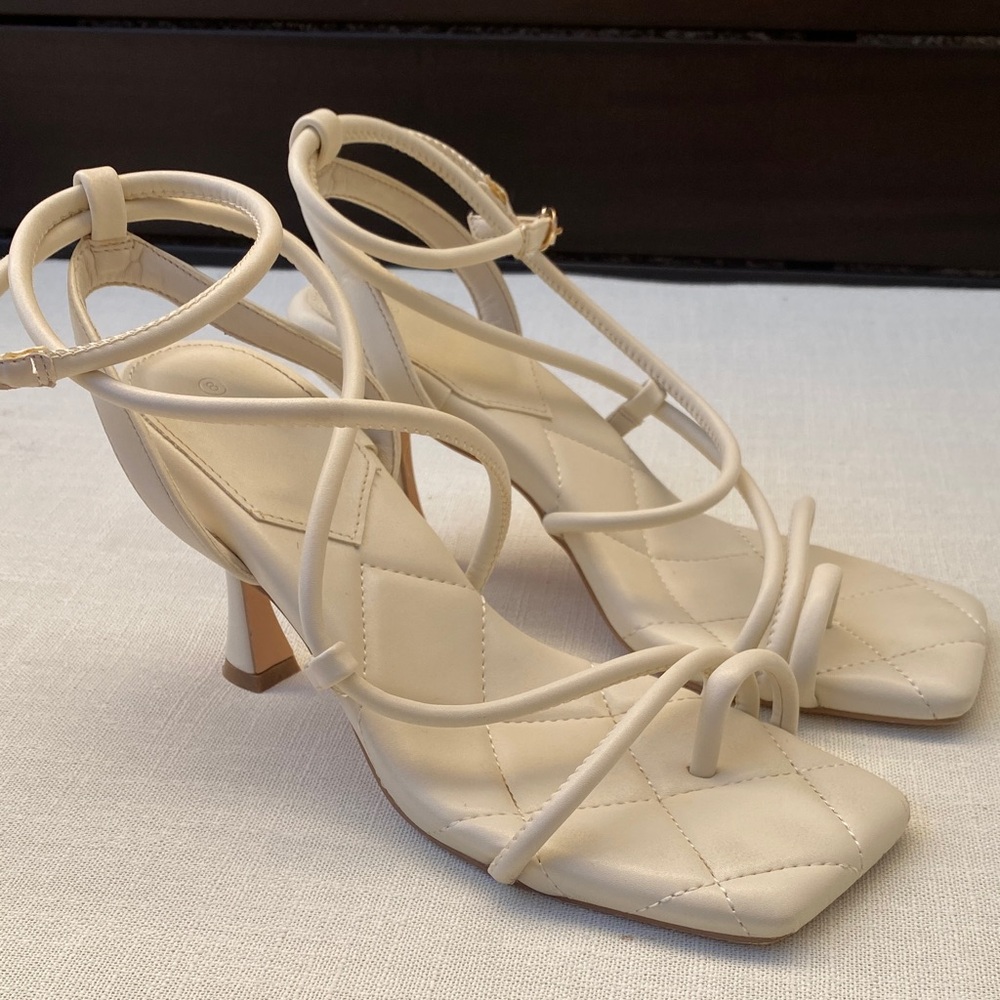 Elegant Cream Strappy Heels